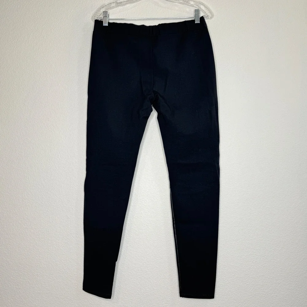 DENIM & SUPPLY Ralph Lauren Mixed Media Legging MED Black Faux Leather Moto Goth